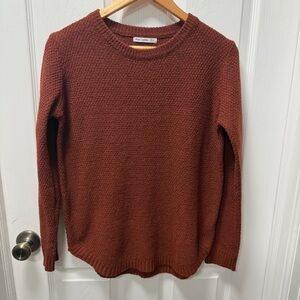Pink Clover Rust Color Pullover Textured Sweater, Medium, Crew Neck